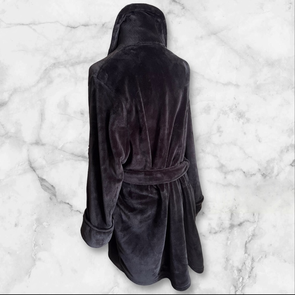 Black Ultra Soft Short Robe - Picture 2 of 5
